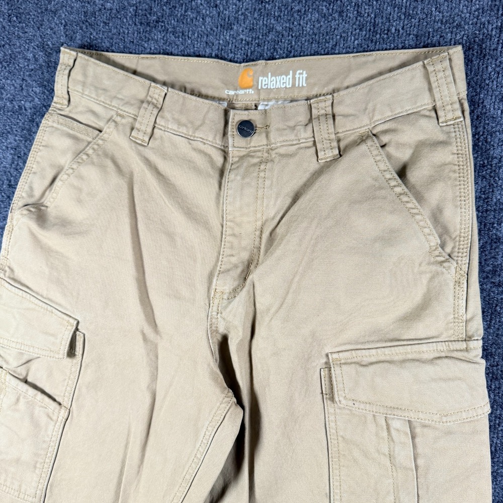 Carhartt Rigby Cargo Short Short Mens 32 Khaki Stretch Workwear Relaxed Fit